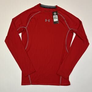 Under Armour HeatGear Compression Shirt Mens Large Red Long Sleeve NWT